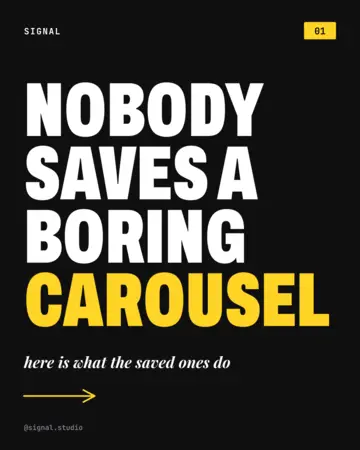 A poster-style slide: “Nobody saves a boring carousel”